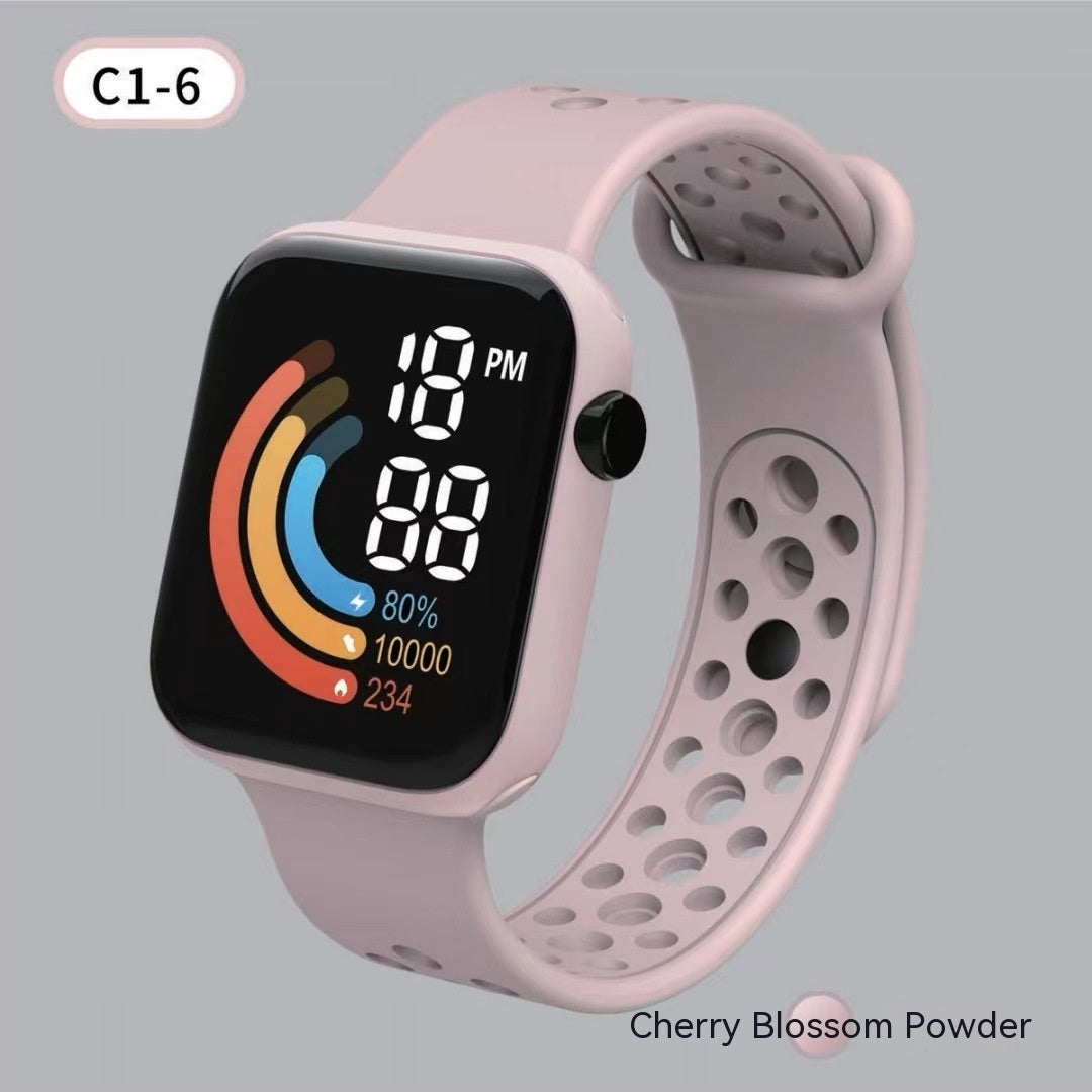 Children's Watch Rainbow Digital Display Small Square LED