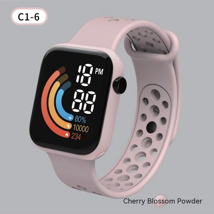 Children's Watch Rainbow Digital Display Small Square LED