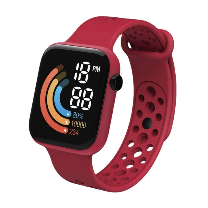 Children's Watch Rainbow Digital Display Small Square LED
