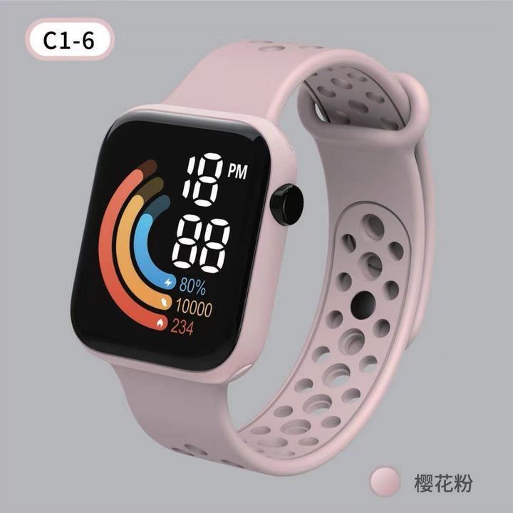 Children's Watch Rainbow Digital Display Small Square LED