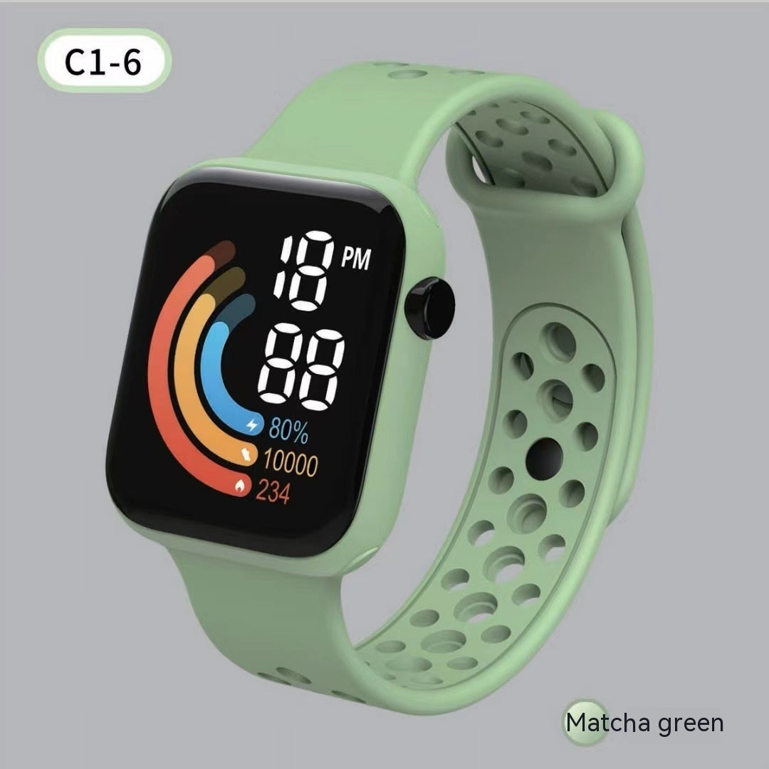 Children's Watch Rainbow Digital Display Small Square LED