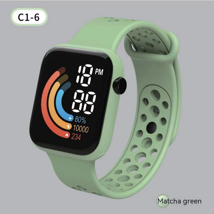 Children's Watch Rainbow Digital Display Small Square LED