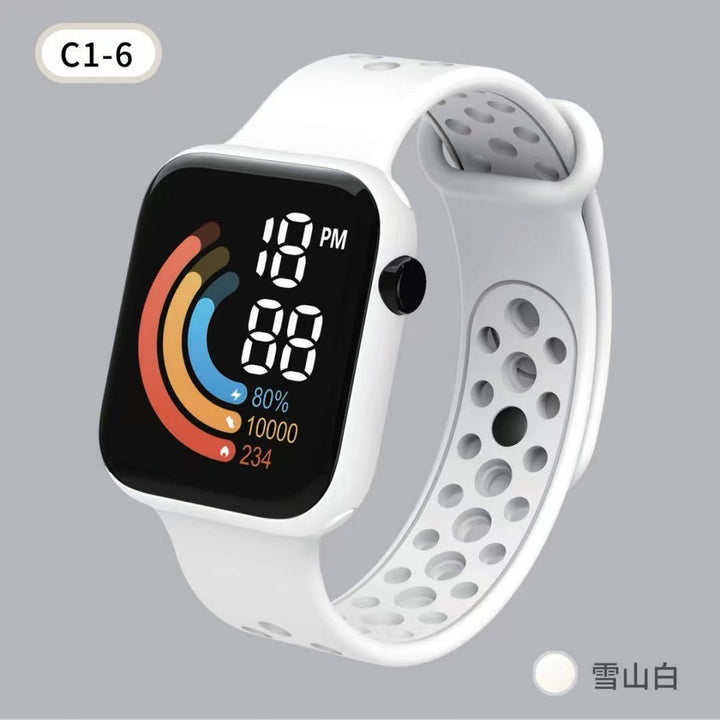Children's Watch Rainbow Digital Display Small Square LED