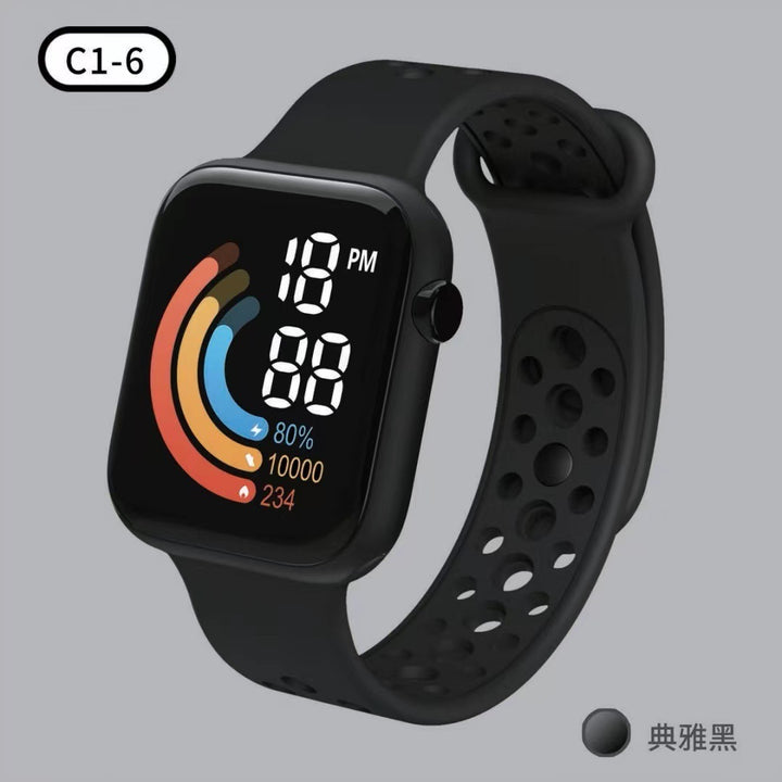 Children's Watch Rainbow Digital Display Small Square LED